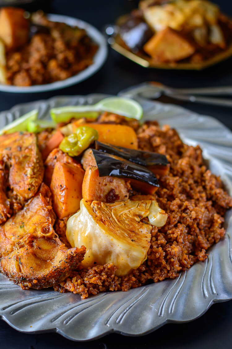 Thieboudienne-Senegalese-jollof-rice-and-fish-Close-Up